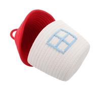 HONITANO Woven Cotton Thread Storage Basket with Lid Decorative House-Shaped Organizer Bin for Boys and Girls Rooms Living Rooms and Bedrooms Ample Capacity for Tidy Storage