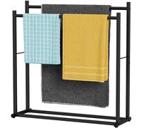 Honiter Towel Racks for Bathroom, 2 Tiers Wider Towel Drying Rack Outdoor, Free Standing Towel Rack, Pool Towel Blanket Stand and Display Rack for Oversized Bath Towels, Black