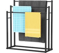 Honiter Towel Racks for Bathroom, 3 Tier Wide Towel Drying Rack Outdoor, Free Standing Towel Rack, Pool Towel Blanket Stand and Display Rack for Oversized Bath Towels, Black