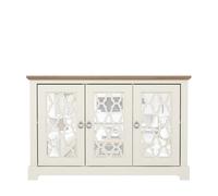 Honition Large Sideboard Ivory 3 Doors 4 Shelves
