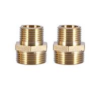 Honiwu 3/4" to 1/2" Reducer, 2 PCS Brass Hex Nipple Reducing Connector, Male to Male Pipe Fitting for Pipe Connecting Conversion(Intensification)