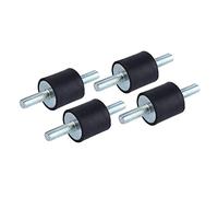 Honiwu 4pcs M6 Rubber Mounts, 20x20 mm Vibration Proof Rubber Mount Shock Damper with Double Male Thread Screw Studs for Air Compressors Diesel Engines Gasoline Engines Water Pumps