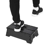 Honiwu Folding Step Stool - 38x21.5x13/14.9x8.5x5.1inch Black Portable Plastic with Handle for Kitchen, Bed, Doorstep, Stairs, Car - 330lb Capacity
