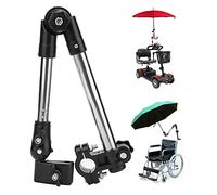 Honiwu Umbrella Mount Holder 180° Adjustable for 20-25mm Diameter Handlebar | Hands Free, Rain Protection, Wheelchair Umbrella Stand, Outdoor Sport Accessories, for Wheelchair Golf Cart Electric Bicycle