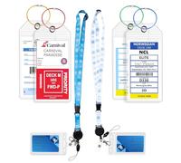 HONIZER 6-Pack Cruise Luggage Tag Holders, Waterproof Clear Tags 2025 for Carnival NCL MSC Princess& All Cruise Ships, Durable Cruise Ship Essentials with Steel Loops & Zip Sea