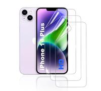 HonJenSeoa Pack of 3 Hydrogel Film Compatible with iPhone 14 Plus, Ultra HD Clear TPU Screen Protector, Full Cover Mobile Phone Protection, Supports Face ID & Touch Response, Case-Friendly