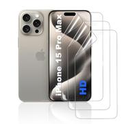 HonJenSeoa Pack of 3 Hydrogel Film Compatible with iPhone 15 Pro Max, Ultra HD Clear TPU Screen Protector, Full Cover Mobile Phone Protection, Supports Face ID & Touch Response, Case-Friendly