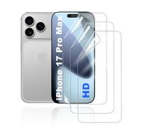 HonJenSeoa Pack of 3 Hydrogel Film Compatible with iPhone 17 Pro Max, Ultra HD Clear TPU Screen Protector, Full Cover Mobile Phone Protection, Supports Face ID & Touch Response, Case-Friendly