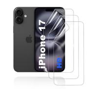 HonJenSeoa Pack of 3 Hydrogel Film Compatible with iPhone 17, Ultra HD Clear TPU Screen Protector, Full Cover Mobile Phone Protection, Supports Face ID & Touch Response, Case-Friendly