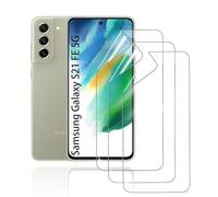 HonJenSeoa Protective Film for Samsung Galaxy S21 FE 5G, 3 Pieces Transparent HD Soft TPU Hydrogel Protective Film, HD, Anti Scratch, Fingerprint ID Support