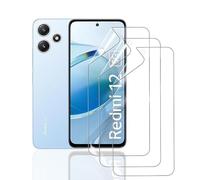 HonJenSeoa Protective Film for Xiaomi Redmi 12/12 5G, 3 Pieces Transparent HD Soft TPU Hydrogel Protective Film, HD, Anti Scratch, Fingerprint ID Support