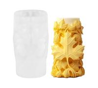 HonJiekomy Candle Moulds, Silicone Mold with Leaf/Sunflower Pattern, Embossed Cylinder Candle Molds, for Candles Soap Making Resin Art Creation DIY Crafts