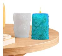 HonJiekomy Candle Moulds, Silicone Mold with Leaf/Sunflower Pattern, Embossed Cylinder Candle Molds, for Candles Soap Making Resin Art Creation DIY Crafts