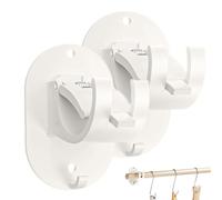 HonJiekomy Curtains Rod Holders Brackets | No Drilling Curtains Rod Hook Holder Brackets - Self-Adhesive , Support Hanger, Holder Hooks for Bathroom Kitchen