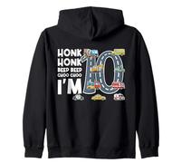 Honk Honk Beep Beep Choo Choo I'm 10 Years Old Birthday Zip Hoodie