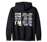 Honk Honk Beep Beep Choo Choo I'm 11 Years Old Birthday Zip Hoodie