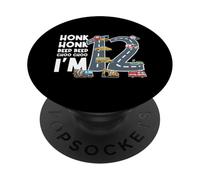 Honk Honk Beep Beep Choo Choo I'm 12 Years Old Birthday PopSockets Adhesive PopGrip