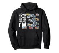 Honk Honk Beep Beep Choo Choo I'm 3 Years Old Birthday Pullover Hoodie