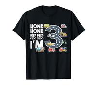 Honk Honk Beep Beep Choo Choo I'm 3 Years Old Birthday T-Shirt
