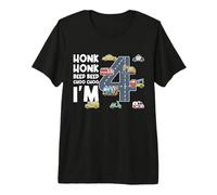 Honk Honk Beep Beep Choo Choo I'm 4 Years Old Birthday Premium T-Shirt