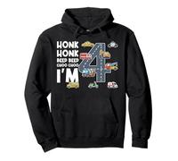 Honk Honk Beep Beep Choo Choo I'm 4 Years Old Birthday Pullover Hoodie