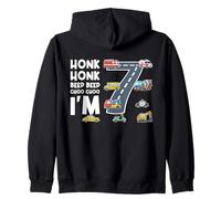 Honk Honk Beep Beep Choo Choo I'm 7 Years Old Birthday Zip Hoodie