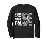 Honk Honk Beep Beep Choo Choo I'm 9 Years Old Birthday Long Sleeve T-Shirt