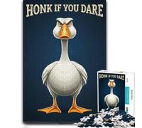 Honk If You Dare - Angry Goose Funny Cartoon Jigsaw Puzzle, 1000 Piece | Choose a gift idea for puzzle lovers for winter evenings for cosy indoor evenings.