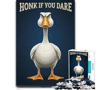 Honk If You Dare - Angry Goose Funny Cartoon Jigsaw Puzzle, 1000 Piece | Choose a jigsaw challenge for adults on quiet evenings for patient puzzling.
