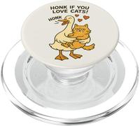 Honk If You Love Cats Funny Goose & Cat Lovers PopSockets PopGrip for MagSafe
