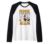 Honk If You’re Haunted Goose Halloween Costume Raglan Baseball Tee