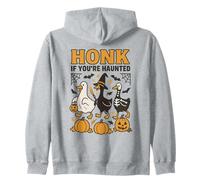 Honk If You’re Haunted Goose Halloween Costume Zip Hoodie