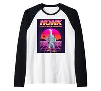 Honk If You’re Not a Simulation - Funny Goose Meme Sci-Fi Raglan Baseball Tee