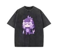 Honkai Game Star Rail Washed T Shirt with Castorice Print Stylish Cute Unisex Top Fashion Casual Wear