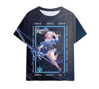 Honkai Star Rail Anime Game Peripherals 3D Printed Firefly Cosplay Short Sleeve Kafka Cartoon Youth Top Oversized Summer T-Shirt