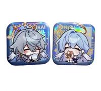 Honkais Stars Rail Tinplate Badge, 2 Pieces Robin＆Sunday Figure Brooch, Game Cool Pins, Metal, Honkais Stars Rail Cosplay Accessories