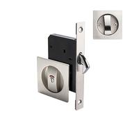 HONKERW Handles Pocket Door Lock Pocket Door Hardware Square with Red-Green Indicators for Privacy Sliding or Bifold Doors Door Lock(Silver 1)