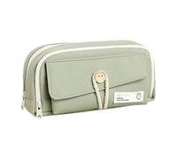 HONKERW Pencil case Big Capacity Pencil Case with Compartments Simple Style Zipper Pen Pouch School and Office Supply Organizer pencilcase(Grn)
