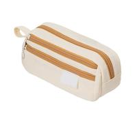 HONKERW Pencil case Large Capacity Multi-Layered Pencil Case with Handle Portable Minimalist Pen Bag, for School Office Supplies pencilcase(Beige)