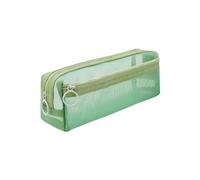 HONKERW Pencil case Pen Cases Large Capacity Solid Color Mesh Yarn Structure Zipper Closure Multi Functional Storage Home Desk Office Supplies pencilcase(Grn)