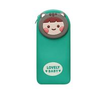 HONKERW Pencil case Pencil Case Silicone Pencil Pouch Large Capacity 3D Lovely Monsters Back to School Pen Case Compatible with Teenage Boys and Girls pencilcase(Light Green)