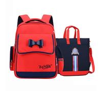 HONKERW rucksack Bow Youth Backpack Set With Tutoring Bag Bookbag Large Capacity Student Bag school bags(Rot,2pec)