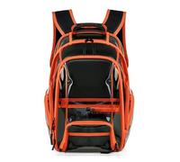 HONKERW rucksack Clear Heavy Duty PVC Backpack With Reinforced Straps Multiple Pockets Large Bookbag school bags(Orange)