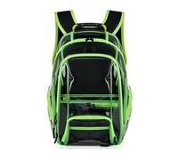 HONKERW rucksack Clear Heavy Duty PVC Backpack With Reinforced Straps Multiple Pockets Large Bookbag school bags(Grn)