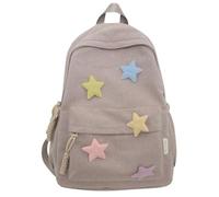 HONKERW rucksack Oxford Cloth Backpack With Star Pendant For Teenagers, Lightweight Laptop Bag school bags(Brown)