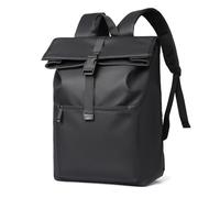 HONKERW rucksack Roll-top Waterproof Backpack for Men and Women Large Laptop Backpack with Computer 15.6 Inch school bags(Nero)