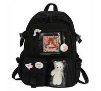 HONKERW rucksack Waterproof Backpack Multi-pocket For School Travel Daypack With Bear Accessories school bags(Nero)