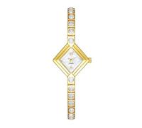 HONKERW Watches Exquisite Quartz Watch Light Luxury Bracelet Color Diamond Casual Square dial is a Fashionable Gift for Women Digital(Gold White White Flour)