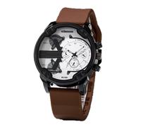 HONKERW Watches Fashionable Men's Watch Multi-Function Quartz Wristwatch Waterproof Large Dial Wrist Watch Suitable for Men as a Gift Digital(Brown)