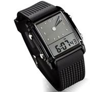 HONKERW Watches LED Waterproof Digital Watch Dual Time Zone Electronic Watch Unisex is an Excellent Gift for Birthday Festival Celebration Digital(Nero)